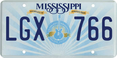 MS license plate LGX766