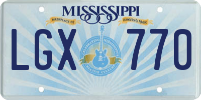 MS license plate LGX770