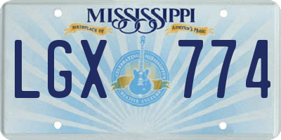 MS license plate LGX774