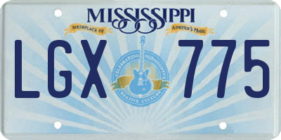MS license plate LGX775