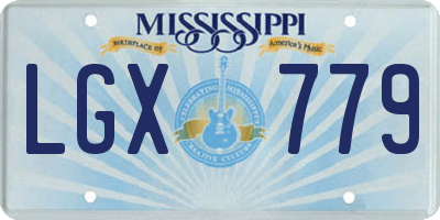 MS license plate LGX779