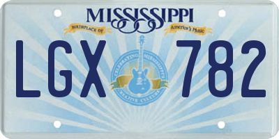 MS license plate LGX782