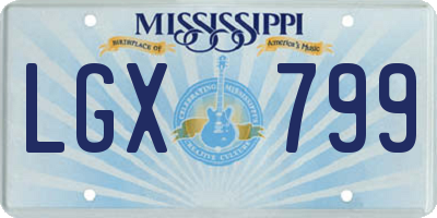 MS license plate LGX799