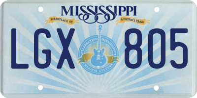 MS license plate LGX805