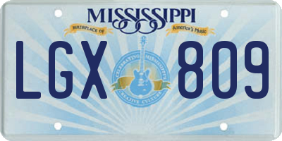 MS license plate LGX809