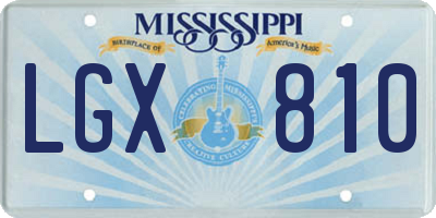 MS license plate LGX810