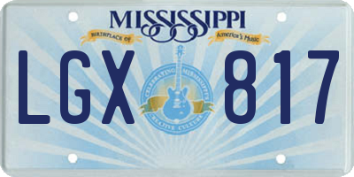 MS license plate LGX817