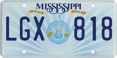 MS license plate LGX818