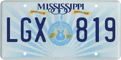 MS license plate LGX819