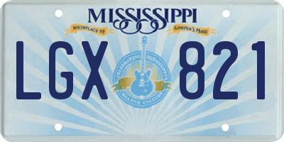MS license plate LGX821