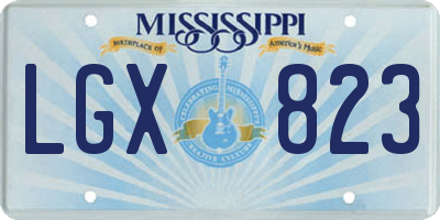 MS license plate LGX823