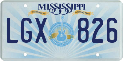 MS license plate LGX826