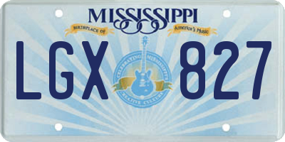 MS license plate LGX827