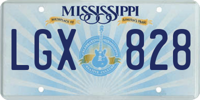 MS license plate LGX828