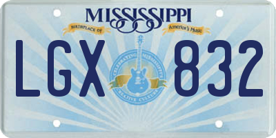 MS license plate LGX832
