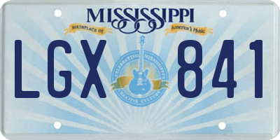 MS license plate LGX841