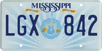 MS license plate LGX842