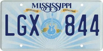 MS license plate LGX844