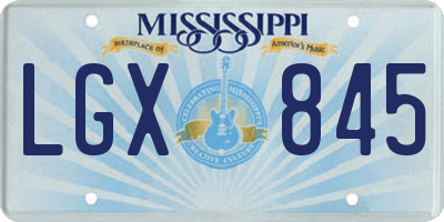 MS license plate LGX845
