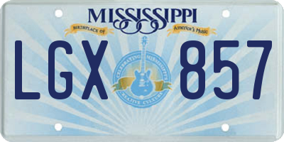 MS license plate LGX857