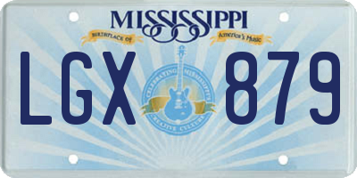MS license plate LGX879