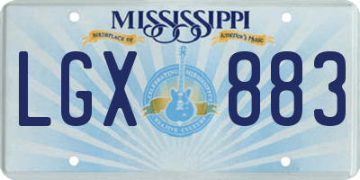 MS license plate LGX883