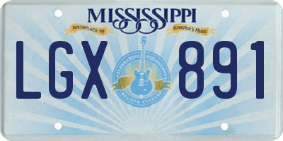 MS license plate LGX891