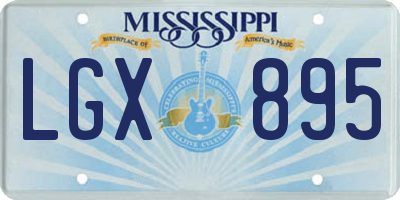 MS license plate LGX895