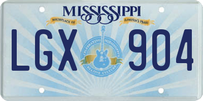 MS license plate LGX904