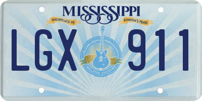 MS license plate LGX911