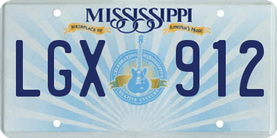 MS license plate LGX912