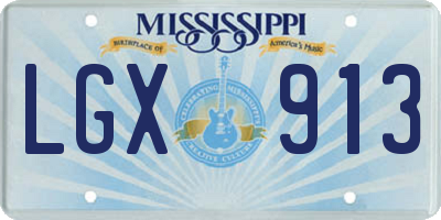 MS license plate LGX913