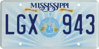 MS license plate LGX943