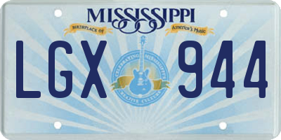 MS license plate LGX944