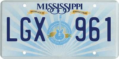 MS license plate LGX961