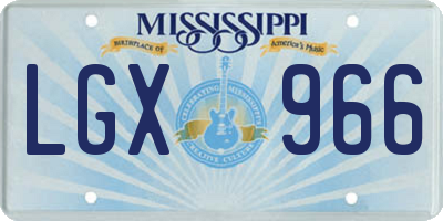 MS license plate LGX966