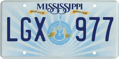MS license plate LGX977