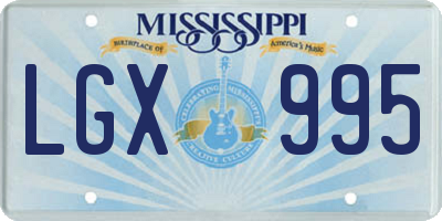 MS license plate LGX995