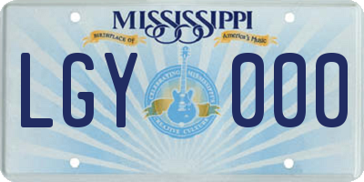 MS license plate LGY000
