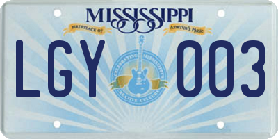 MS license plate LGY003
