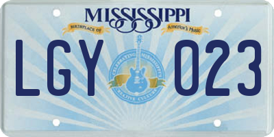 MS license plate LGY023