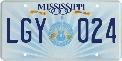 MS license plate LGY024