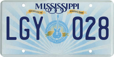 MS license plate LGY028