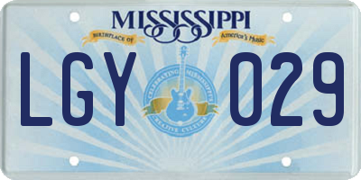 MS license plate LGY029