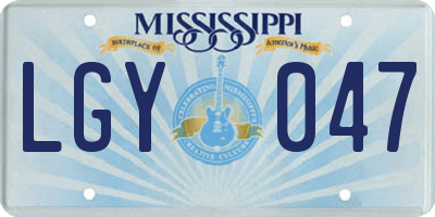 MS license plate LGY047
