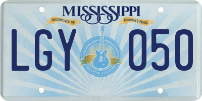 MS license plate LGY050