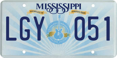 MS license plate LGY051