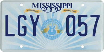MS license plate LGY057