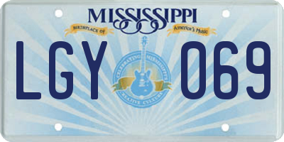 MS license plate LGY069
