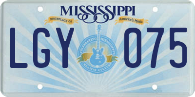 MS license plate LGY075